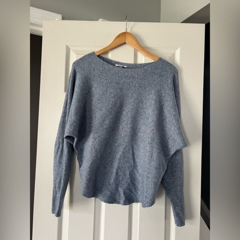 Vita Milano Women’s Sweater Medium Heather Blue Gray Long Sleeve Pullover Knit